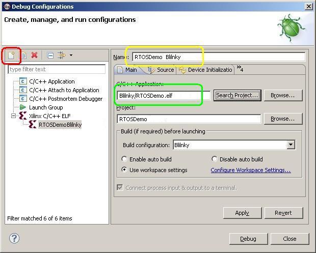 Creating an Eclipse debug build configuration in the Xilinx SDK IDE